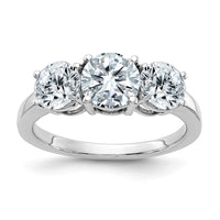 Thumbnail for 14kw 2 1/5ct. Three Stone D E F Pure Light Round Moissanite Ring