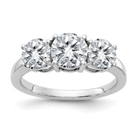 Thumbnail for 14kw 2 1/5ct. Three Stone G H I True Light Round Moissanite Ring