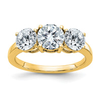 Thumbnail for 14ky Polished Three Stone Ring Mtg, 6.5mm,2-5.0mm