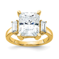 Thumbnail for 14k 5 3/4ct. Three Stone D E F Pure Light Moissanite Engagement Ring