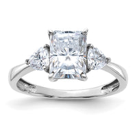 Thumbnail for 14kw 2 1/5ct. Three Stone D E F Pure Light Moissanite Engagement Ring