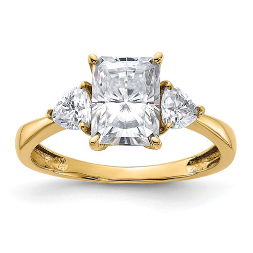 14k 2 1/5ct. Three Stone G H I True Light Moissanite Engagement Ring