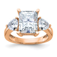 Thumbnail for 14kr 4 7/8ct.Three Stone D E F Pure Light Moissanite Engagement Ring