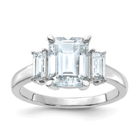 Thumbnail for 14kw 3ct. Three Stone D E F Pure Light Moissanite Engagement Ring