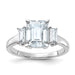 14kw 3ct. Three Stone D E F Pure Light Moissanite Engagement Ring