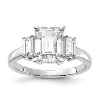 Thumbnail for 14kw 3ct. Three Stone G H I True Light Moissanite Engagement Ring