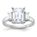 14kw 3 7/8ct. Three Stone G H I True Light Moissanite Engagement Ring