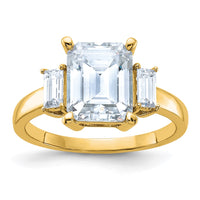 Thumbnail for 14k 3 7/8ct. Three Stone D E F Pure Light Moissanite Engagement Ring
