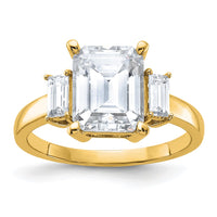 Thumbnail for 14k 3 7/8ct. Three Stone G H I True Light Moissanite Engagement Ring