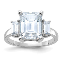 Thumbnail for 14kw 5 1/3ct. Three Stone D E F Pure Light Moissanite Engagement Ring