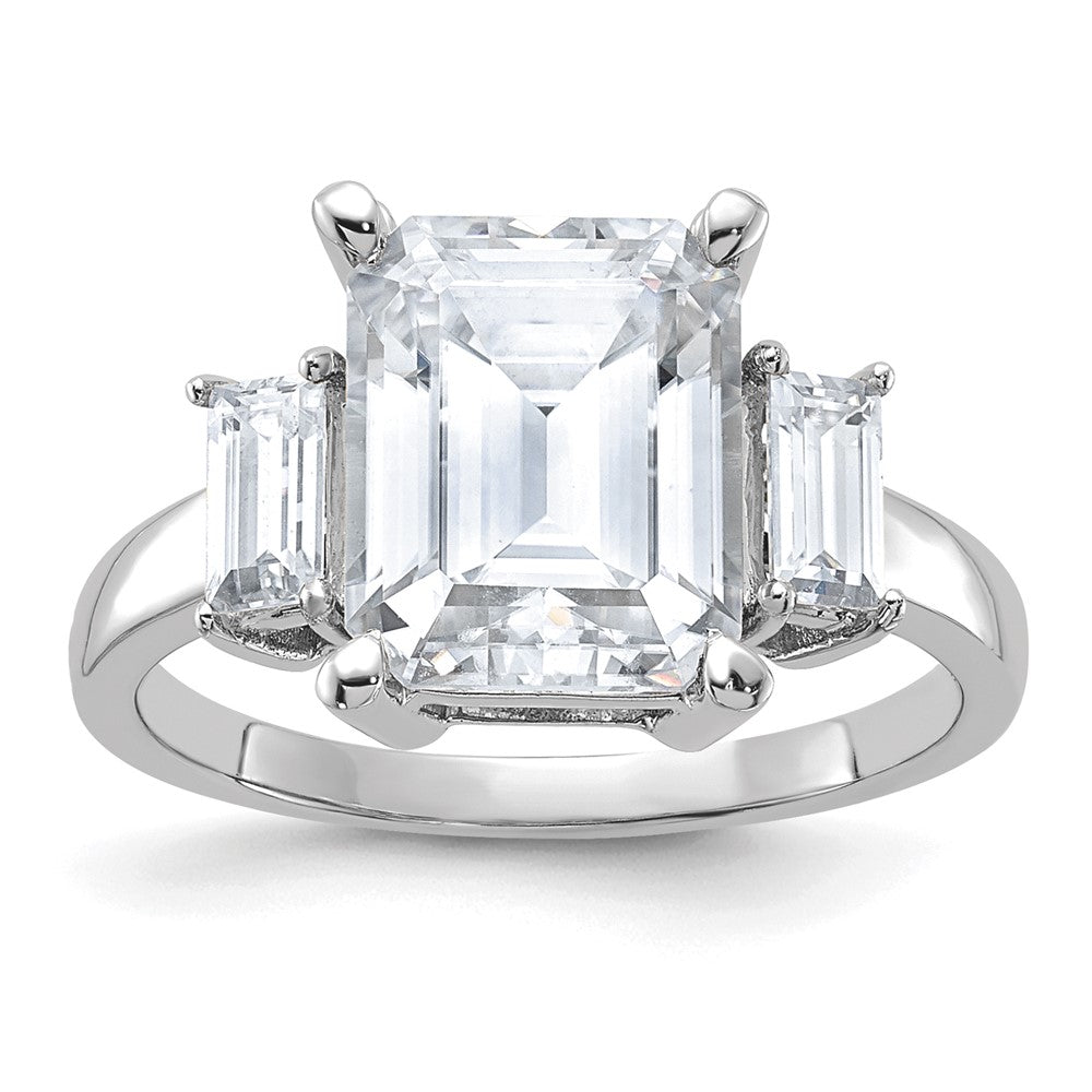 14kw 5 1/3ct. Three Stone G H I True Light Moissanite Engagement Ring