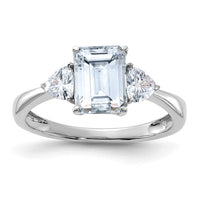 Thumbnail for 14kw 2 1/6ct. Three Stone D E F Pure Light Moissanite Engagement Ring