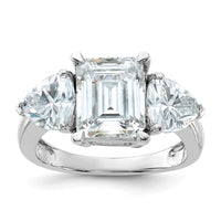 Thumbnail for 14kw 4 1/2ct. Three Stone D E F Pure Light Moissanite Engagement Ring