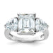 14kw 4 1/2ct. Three Stone D E F Pure Light Moissanite Engagement Ring