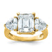 14k 4 1/2ct. Three Stone D E F Pure Light Moissanite Engagement Ring