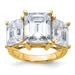 14k 10 1/10ct. Three Stone G H I True Light Emerald-cut Moissanite Ring