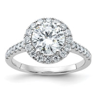 Thumbnail for 14kw 2 1/3ct. D E F Pure Light Round Halo Moissanite Engagement Ring
