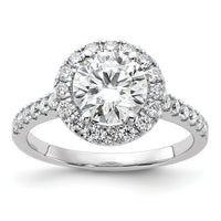 Thumbnail for 14kw 2 1/3ct. G H I True Light Round Halo Moissanite Engagement Ring