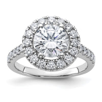 Thumbnail for 14kw 2 5/8ct. G H I True Light Round Halo Moissanite Engagement Ring