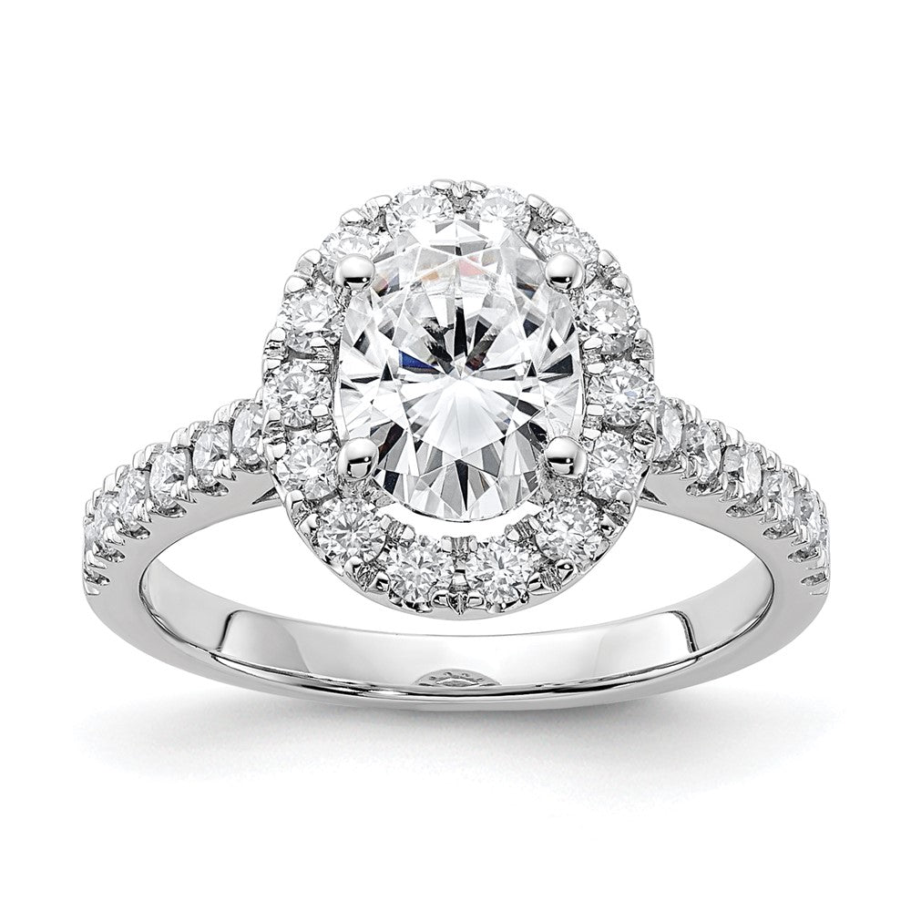 14kw 2ct. G H I True Light Oval Halo Moissanite Engagement Ring