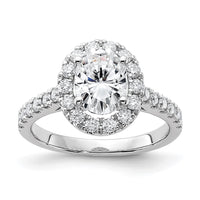 Thumbnail for 14kw 2ct. G H I True Light Oval Halo Moissanite Engagement Ring