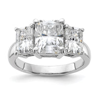 Thumbnail for 14kw 5 1/3ct. Three Stone G H I True Light Octagon Moissanite Ring