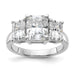 14kw 5 1/3ct. Three Stone G H I True Light Octagon Moissanite Ring