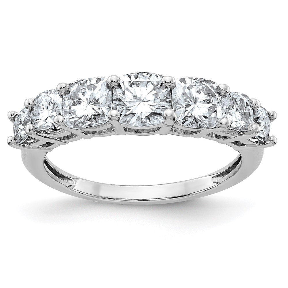 14kw 1 7/8ct. 7 Stone D E F Pure Light Moissanite Band