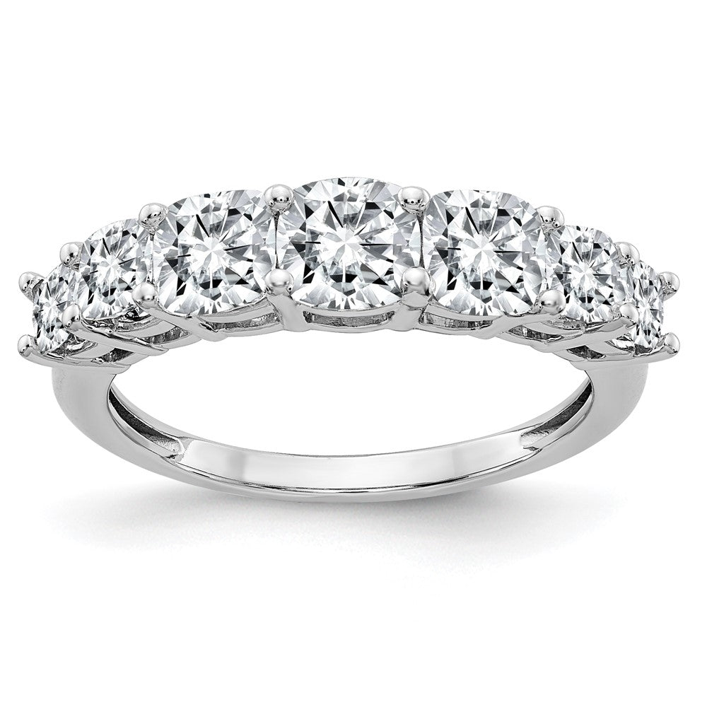 14kw 1 7/8ct. 7 Stone G H I True Light Moissanite Band
