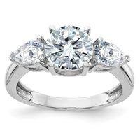 Thumbnail for 14kw 1 3/8ct. Three Stone D E F Pure Light Moissanite Engagement Ring