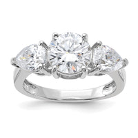 Thumbnail for 14kw 3 3/8ct. Three Stone G H I True Light Moissanite Engagement Ring