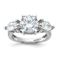 Thumbnail for 14kw 4 1/4ct. Three StoneD E F Pure Light Moissanite Engagement Ring