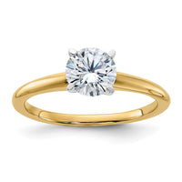 Thumbnail for 14k Two Tone 1ct. D E F Pure Light Round Moissanite Solitaire Ring