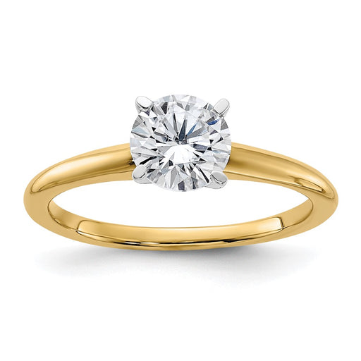 14k Two Tone 1ct. G H I True Light Round Moissanite Solitaire Ring