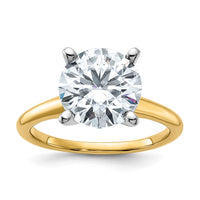 Thumbnail for 14k Two Tone 3 5/8ct. D E F Pure Light Round Moissanite Solitaire Ring