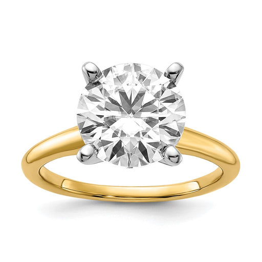 14k Two Tone 3 5/8ct. G H I True Light Round Moissanite Solitaire Ring