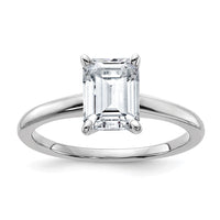Thumbnail for 14kw 1 3/4ct. G H I True Light Emerald Moissanite Solitaire Ring