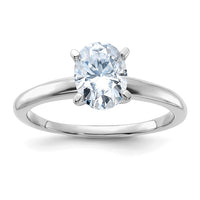 Thumbnail for 14kw 1 1/2ct. D E F Pure Light Oval Moissanite Solitaire Ring