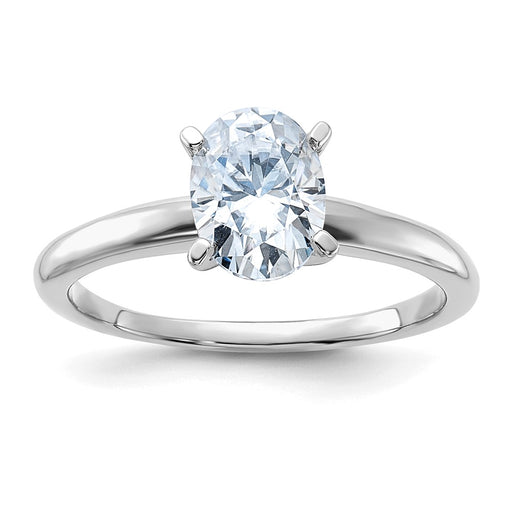 14kw 1 1/2ct. D E F Pure Light Oval Moissanite Solitaire Ring