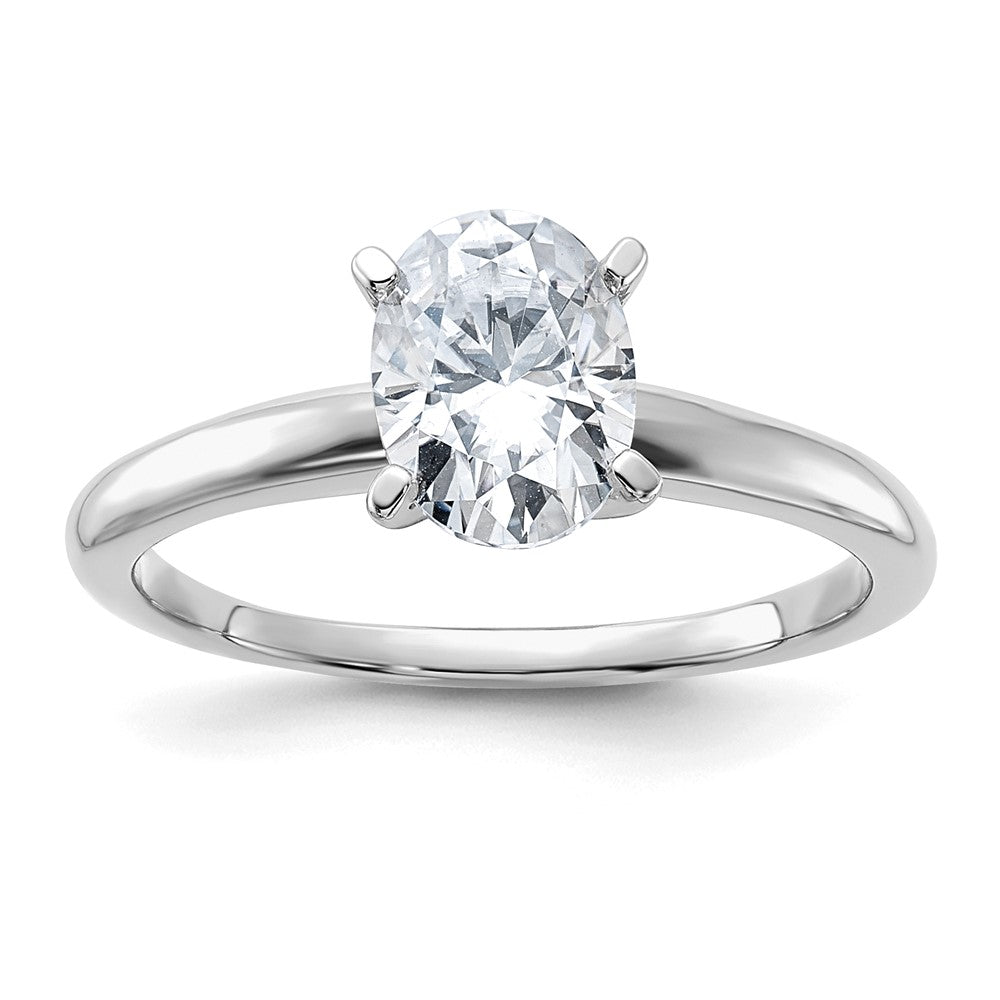 14kw 1 1/2ct. G H I True Light Oval Moissanite Solitaire Ring