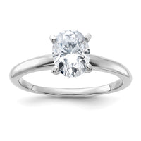 Thumbnail for 14kw 1 1/2ct. G H I True Light Oval Moissanite Solitaire Ring