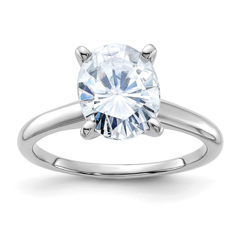 14kw 3ct. D E F Pure Light Oval Moissanite Solitaire Ring