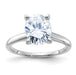 14kw 3ct. D E F Pure Light Oval Moissanite Solitaire Ring