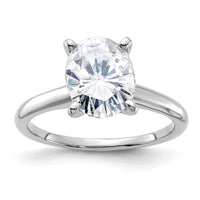 Thumbnail for 14kw 3ct. G H I True Light Oval Moissanite Solitaire Ring