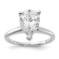 Thumbnail for 14kw 3 1/2ct. G H I True Light Pear Moissanite Solitaire Ring