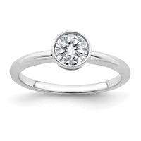 Thumbnail for 14kw 5/8ct. G H I True Light Round Bezel Moissanite Solitaire Ring