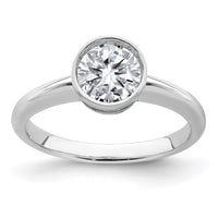 Thumbnail for 14kw 1ct. G H I True Light Round Bezel Moissanite Solitaire Ring