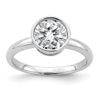 Thumbnail for 14kw 1 7/8ct. G H I True Light Round Bezel Moissanite Solitaire Ring
