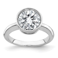 Thumbnail for 14kw 2 3/4ct. G H I True Light Round Bezel Moissanite Solitaire Ring