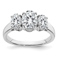 Thumbnail for 14kw 2 7/8ct. Three Stone G H I True Light Oval Moissanite Ring